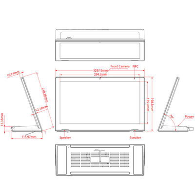 Rj45 13Inch 1.5GHz Octa Core All In One Touch Screen PC Tablet Android 6.0