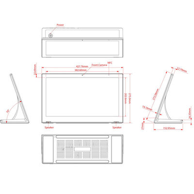 Tablet PC Android Octa-Core 1.5GHz 17 inci dengan Layar Sentuh Kapasitif 10 Titik dan Resolusi 1920x1080