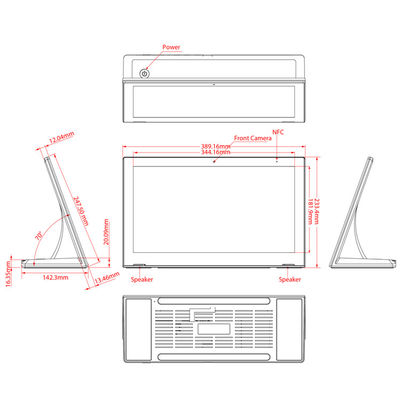 15.6 inci IPS Screen Android 8.1 All-in-One Touch Screen PC dengan 10-Point Capacitive Touch untuk penggunaan komersial