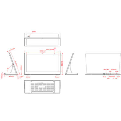 Android 8.1 15.6 " 1.8GHz All In One Touch Screen PC Pemutar Iklan OEM
