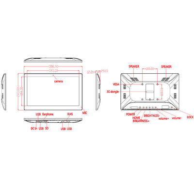 8GB ROM WIFI RJ45 POE 15.6inch All In One Touch Screen PC Ultra Tipis