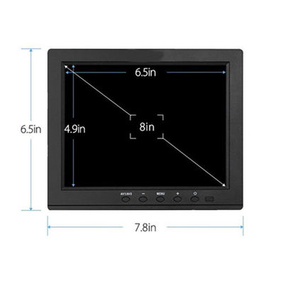 9~36VDC 800x480 8 Inch LCD CCTV Monitor Dengan BNC AV HDMI USB