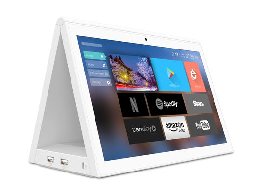 Putih RK3288 10,1 Inch Android Tablet Pc, POS Dual Screen Android Tablet