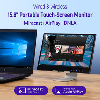 1080P HDR 5ms Portable Wireless Touch Screen Monitor Dengan 178° Full View