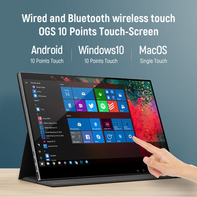 1080P HDR 5ms Portable Wireless Touch Screen Monitor Dengan 178° Full View