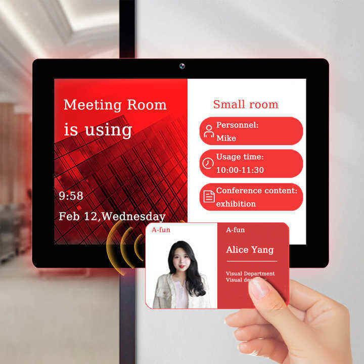 Tablet Android Sistem Pemesanan Ruang Rapat RK3568 14 Inci dengan Lampu LED Sekeliling untuk Ruang Konferensi