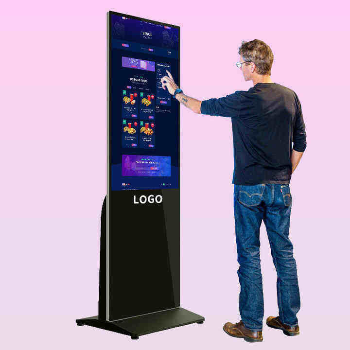 High Definition 65-Inch Large Size Advertising Machine Kiosk dengan layar sentuh 4K