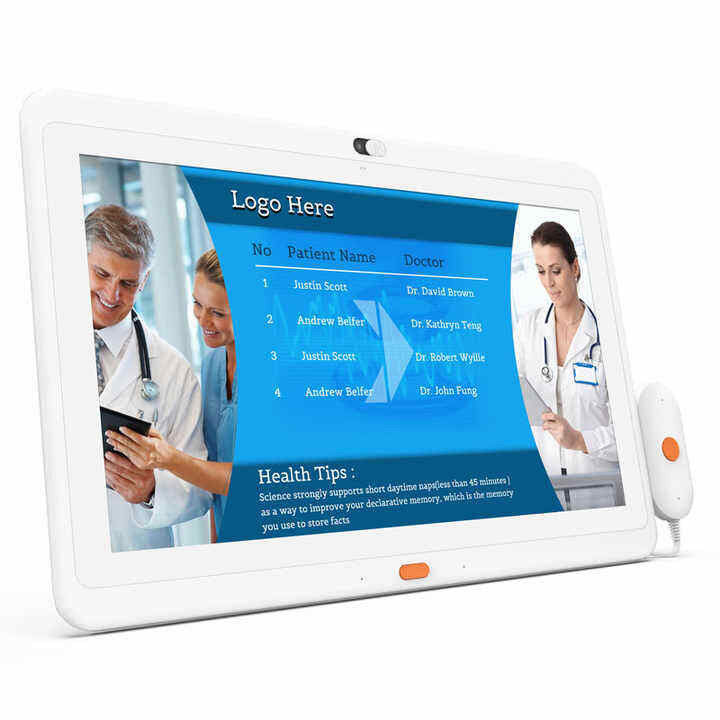 Rumah Sakit 15.6inch Tablet Perawatan Kesehatan Android Semua dalam satu Tablet Kelas Industri Medis Dengan Handset Kamera Hubungi