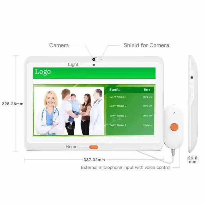 Rumah Sakit Android 1920X1080 13.3 inci Tablet Medis Dengan Handle Call Center Layanan