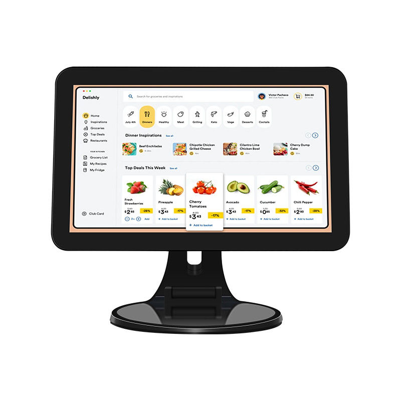 Terminal POS Desktop Layar Sentuh 15.6 Inci N2840 2+32GB Kasir Ritel dengan Pemindai