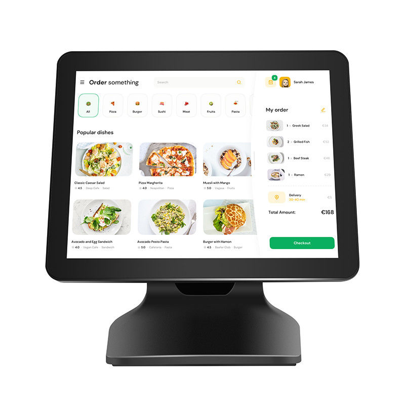 Supermarket Restoran 15.6 Inch Win10 Cash Register System dengan Single Screen POS Terminal dan Capacitive Touch Screen