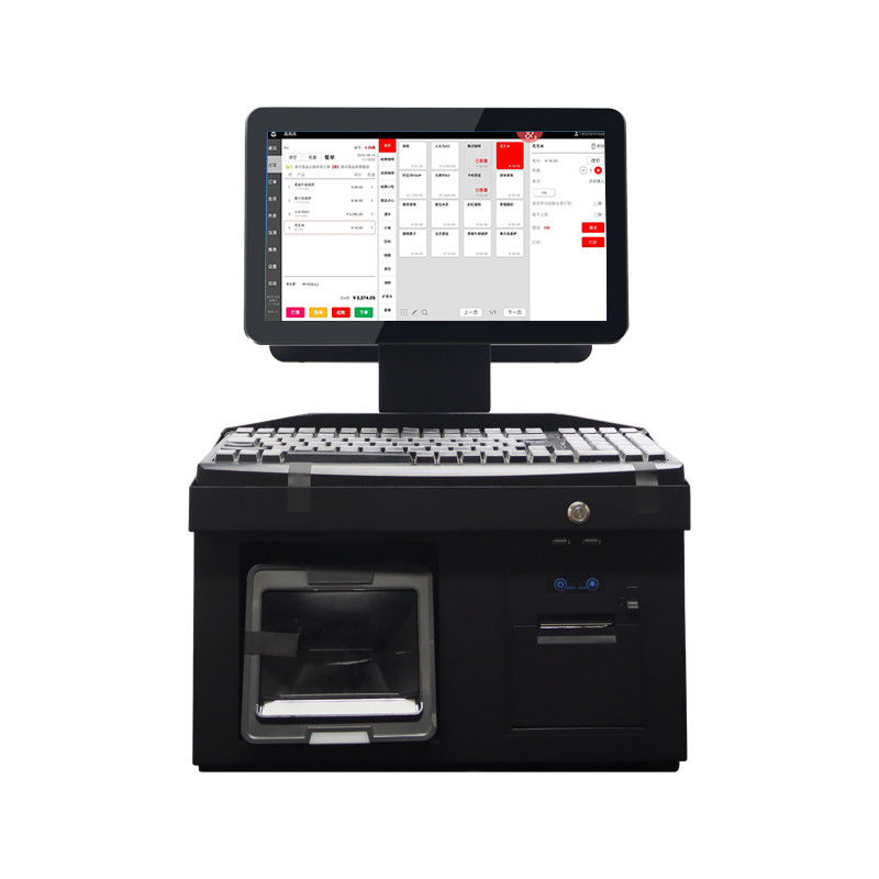 14-Inch Dual Screen POS System Thermal Transfer Printer Teknologi untuk Android Win7/10 All-in-One POS Terminal