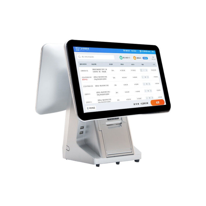 15.6' 14' Dual Screen Android Systems POS Machine dengan Cash Payment Drawer dan All-in-One Touch Smart Software POS Terminal