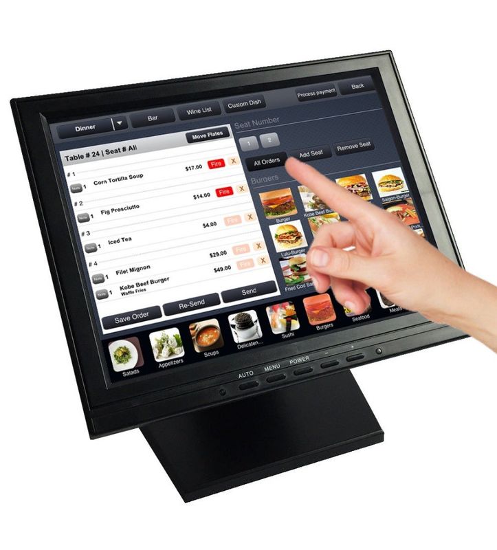 1024x768 layar sentuh monitor desktop / 15 inci layar sentuh monitor 350cd/m2