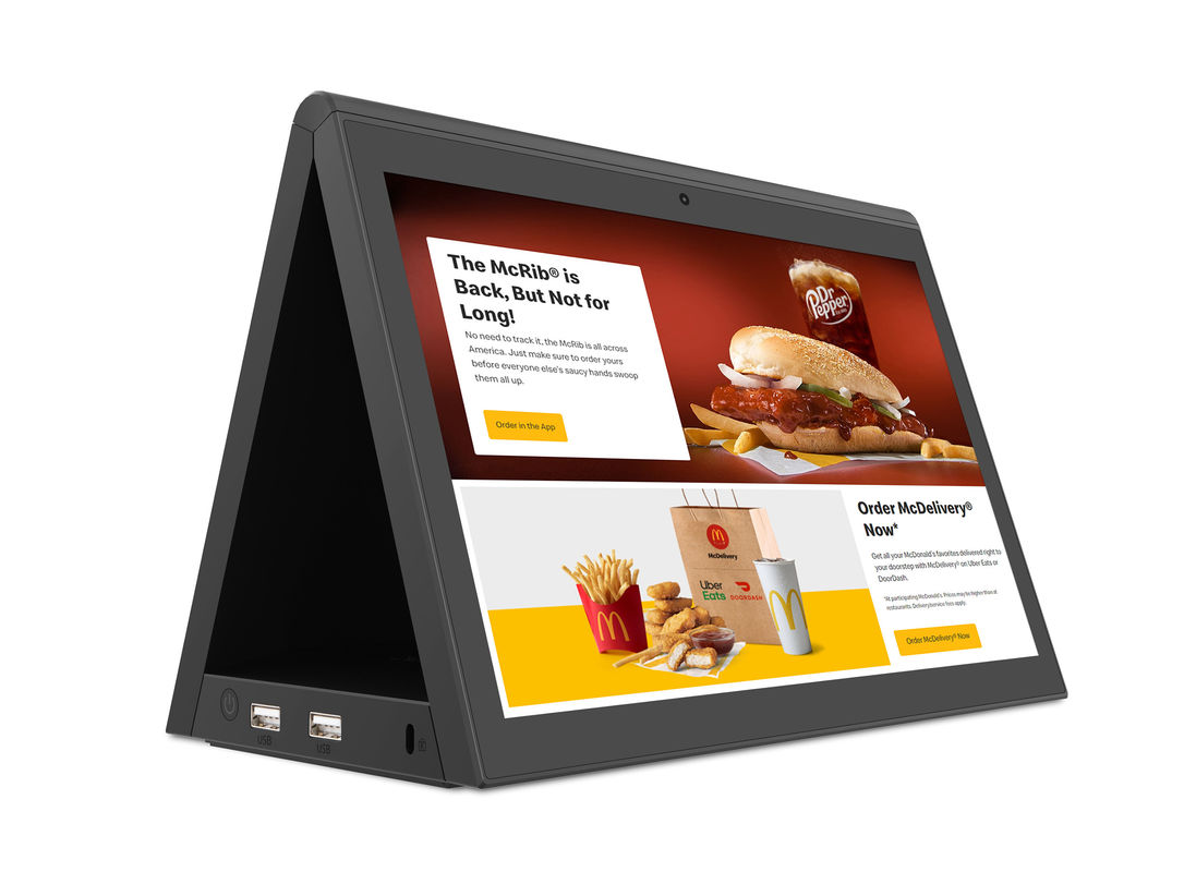 Tablet Android 10 inci dengan layar ganda RK3288 Desktop POE Advertising Tablet PC