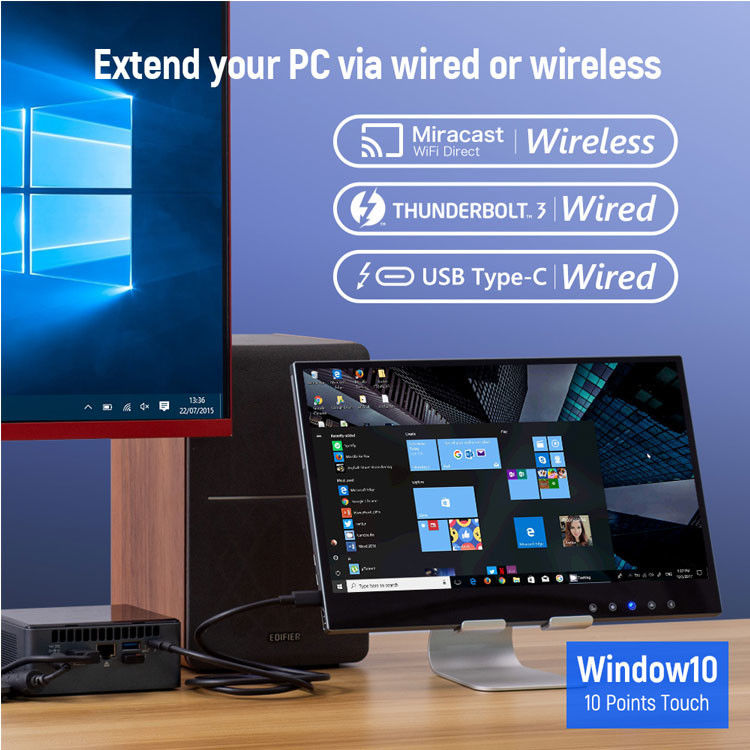 Hopestar 15.6-Inch Ultra-Slim Full HD IPS Touch Screen Monitor untuk penggunaan komersial & industri